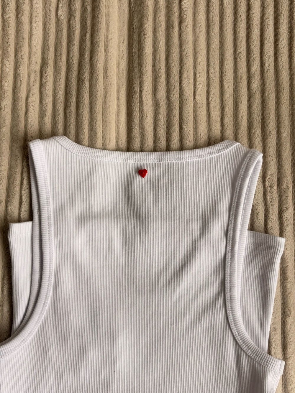 Handmade Button Detail White Tank Top – Size M - Picture 4 of 9